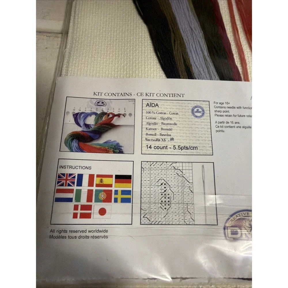 DMC Counted Cross Stitch Kit African Grey Gray Parrot RARE New Sealed